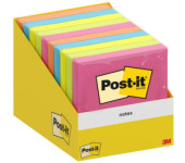 Bloczek samoprzylepny POST-IT 76x76mm mix kolorów (10x100kart.) 7100317840 3M
