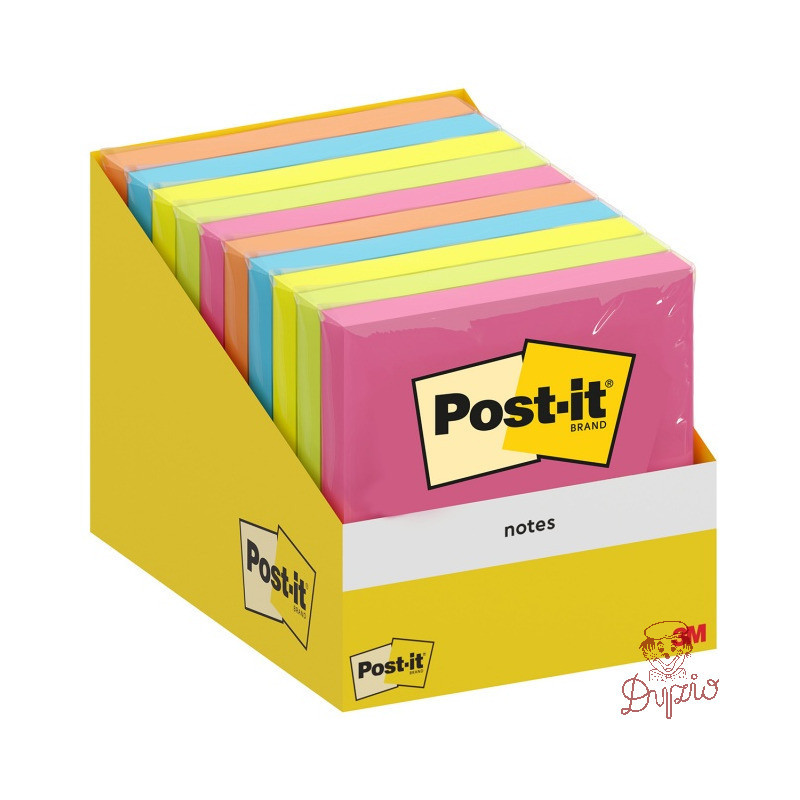 Bloczek samoprzylepny POST-IT 76x76mm mix kolorów (10x100kart.) 7100317840 3M