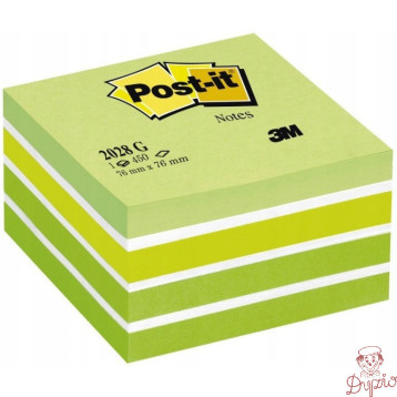 Bloczek samoprzylepny 76x76mm 450k zielony POST-IT 2028-G 70007038881 3M