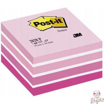 Bloczek samoprzylepny 76x76mm 450k różowy POST-IT 2028-P UU009542984 3M