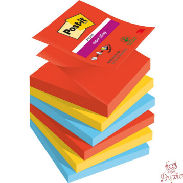 Bloczek samoprzylepny 76x76mm 90k mix kolorów (6szt) POST-IT Super Sticky Z-Notes PLAYFUL