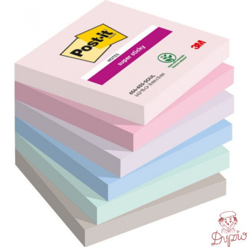 Bloczek samoprzylepny 76x76mm 90k mix kolorów (6szt) POST-IT Super Sticky SOULFUL
