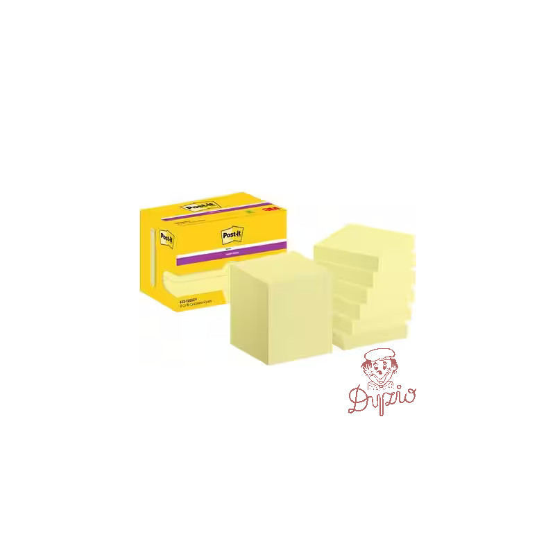 Bloczek samoprzylepny 47,6x47,6mm 90k żółty (12szt) POST-IT Super Sticky 100% PEFC CH18/0914