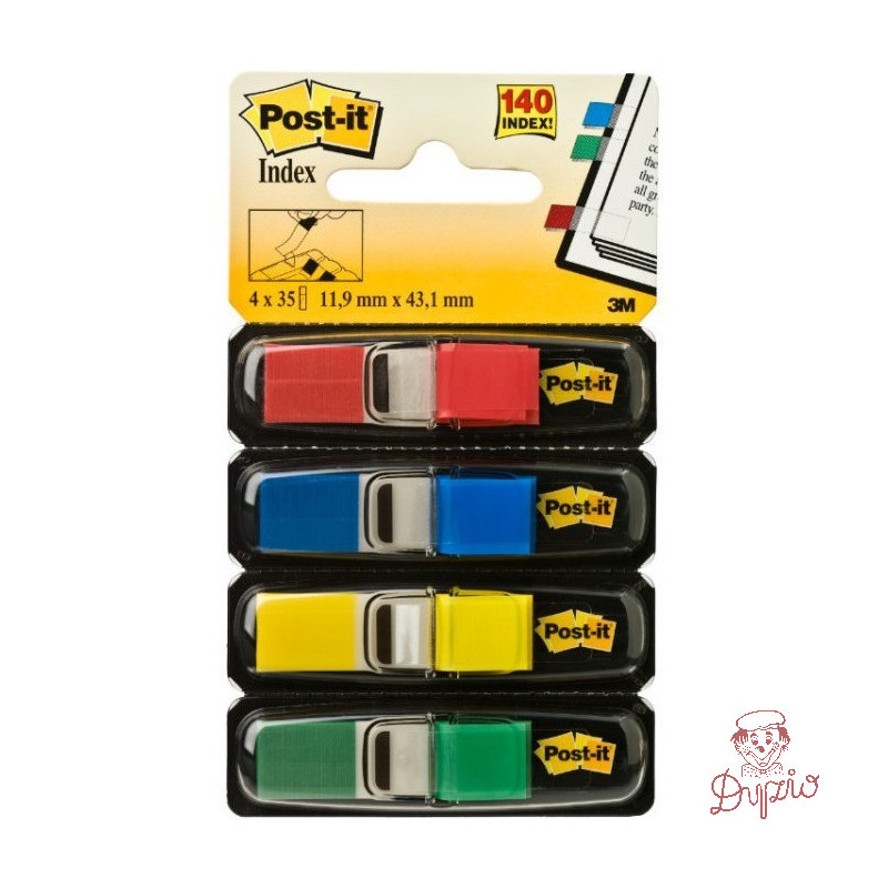 Zakładki indeksujące POST-IT 12x43mm 683-4 4x35szt 3M 70071353570