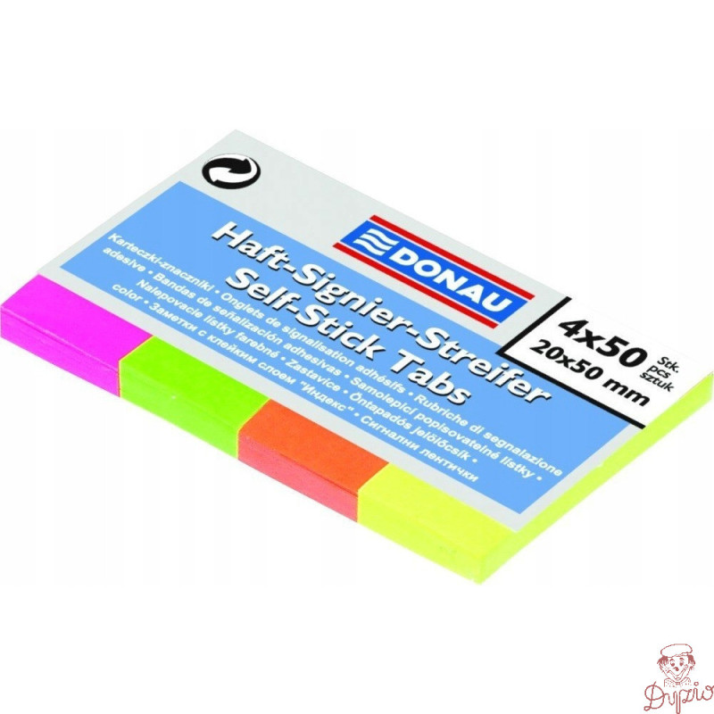 Zakładki indeksujące 20x50mm 4-flou 7576001PL-99 DONAU