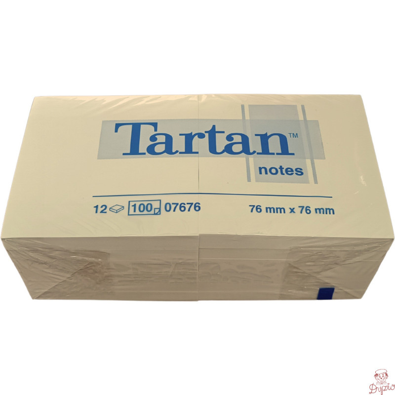 Bloczek samoprzylepny 76x76mm 100k żółty (12szt) TARTAN 3M-4064035083755
