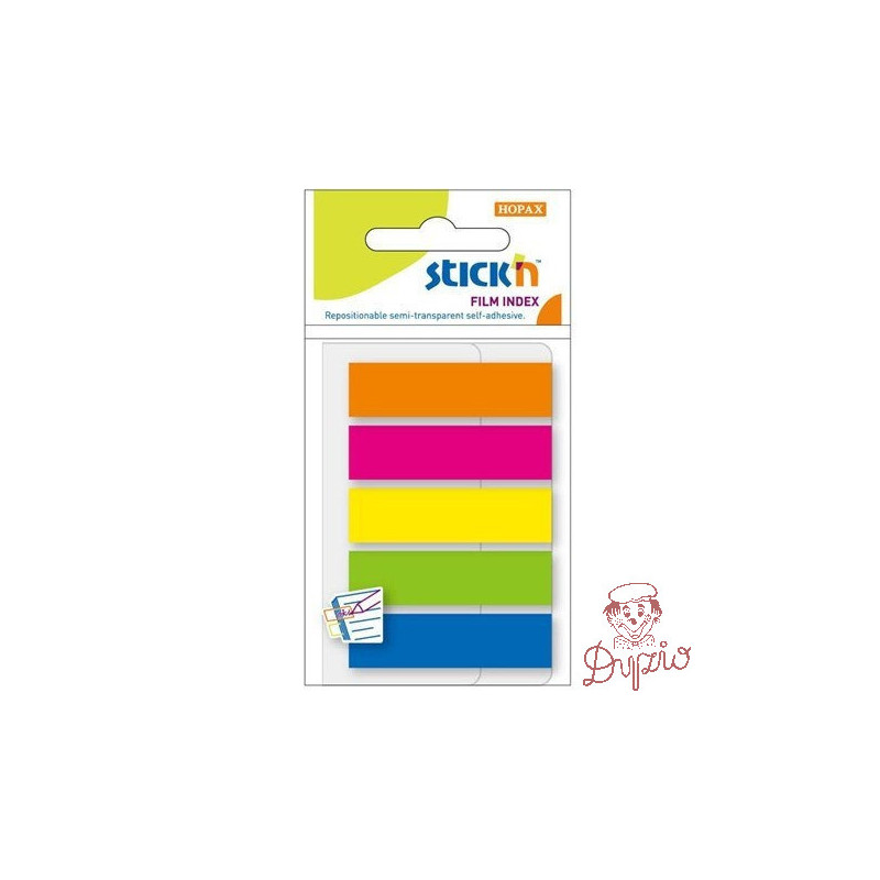 Zakładki indeksujące 45x12mm mix 5 kolorów neon 21050 STICK&acute N
