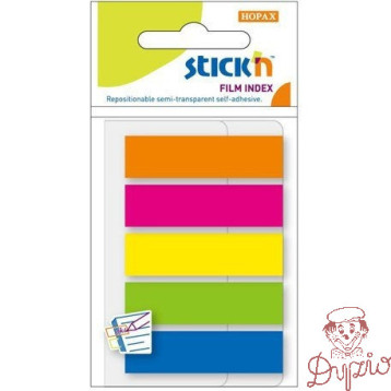 Zakładki indeksujące 45x12mm mix 5 kolorów neon 21050 STICK&acute N