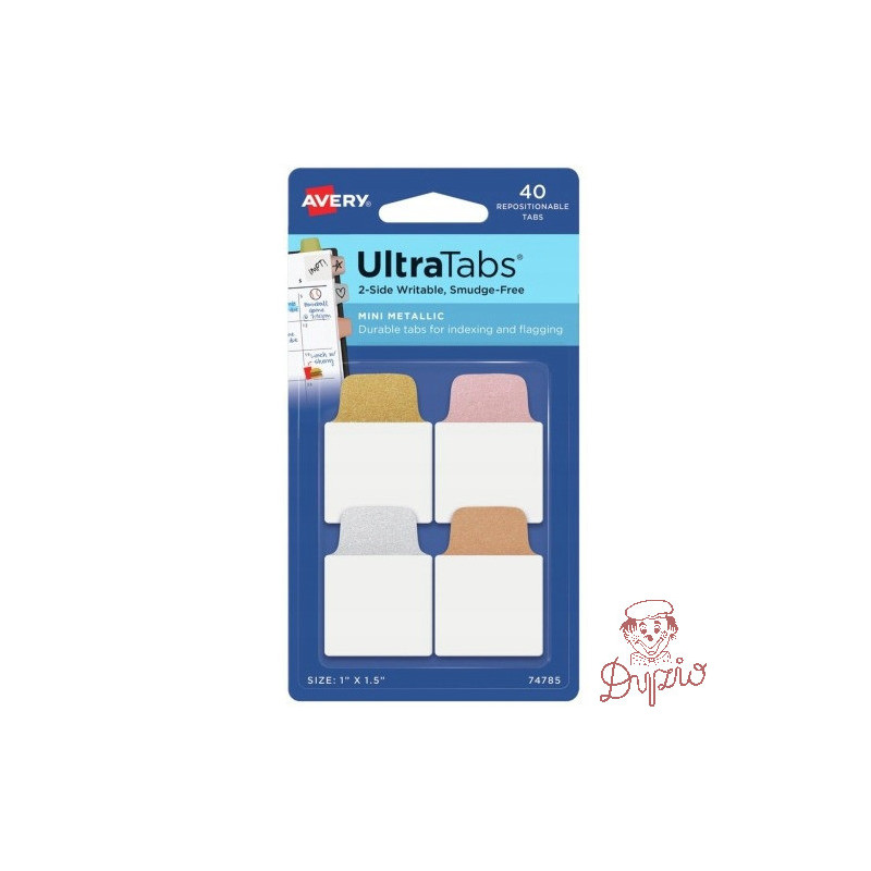 Zakładki indeksujące samoprzylepne 25,4x38,1mm metaliczne Ultra Tabs 74785 AVERY ZWECKFORM