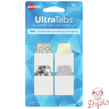 Zakładki indeksujące samoprzylepne 25,4x38,1mm srebrne holograficzne Ultra Tabs 74178 AVERY ZWECKFORM