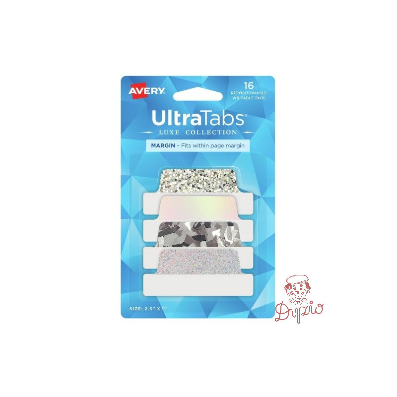 Zakładki indeksujące samoprzylepne 63,5x25,4mm srebrne holograficzne Ultra Tabs 74179 AVERY ZWECKFORM