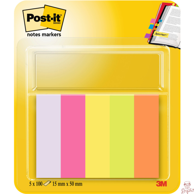Zakładki indeksujące 15x50mm 100k mix kolorów (5szt) POST-IT 670 UU009543362 3M
