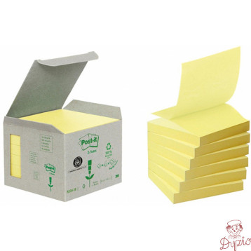 Bloczki ekologiczne samoprzylepne 76x76mm żółte R330-1B Z-Notes 6 bloczków po 100 kartek 009544113 3M