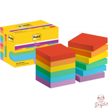 Bloczki samoprzylepne POST-IT Super Sticky, 47,6 x47,6mm 12x90kart. PLAYFUL 3M-7100290166