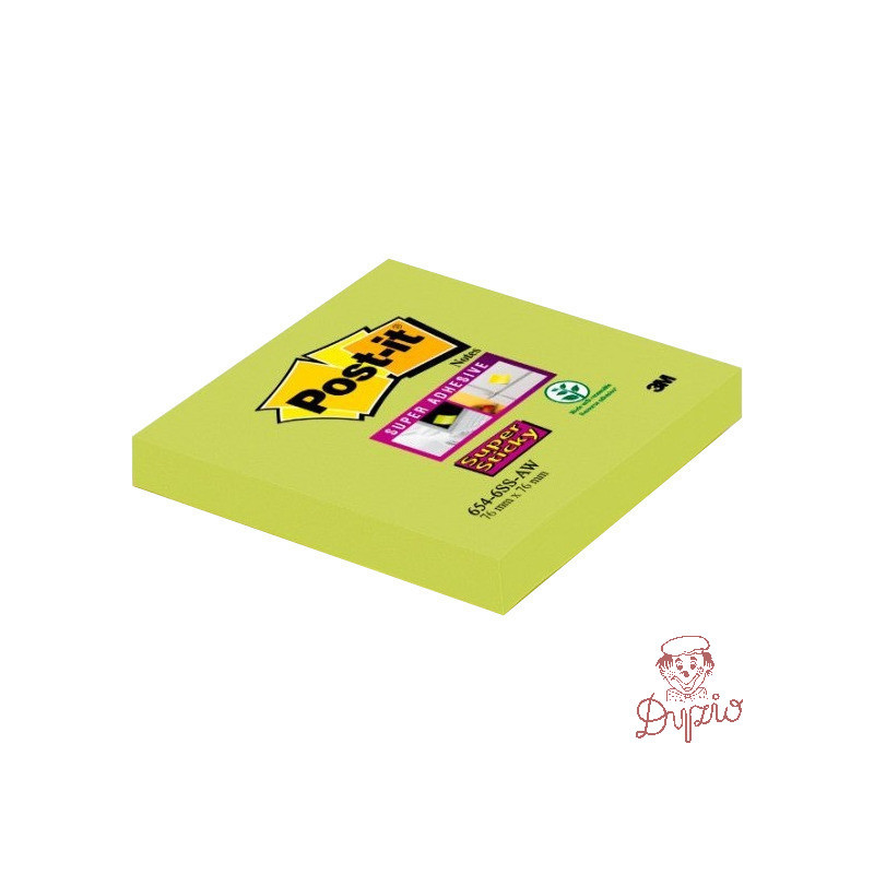 Bloczek samoprzylepny 76x76mm 90k zielony Super Sticky POST-IT 654-6SS-AW-EU 3M