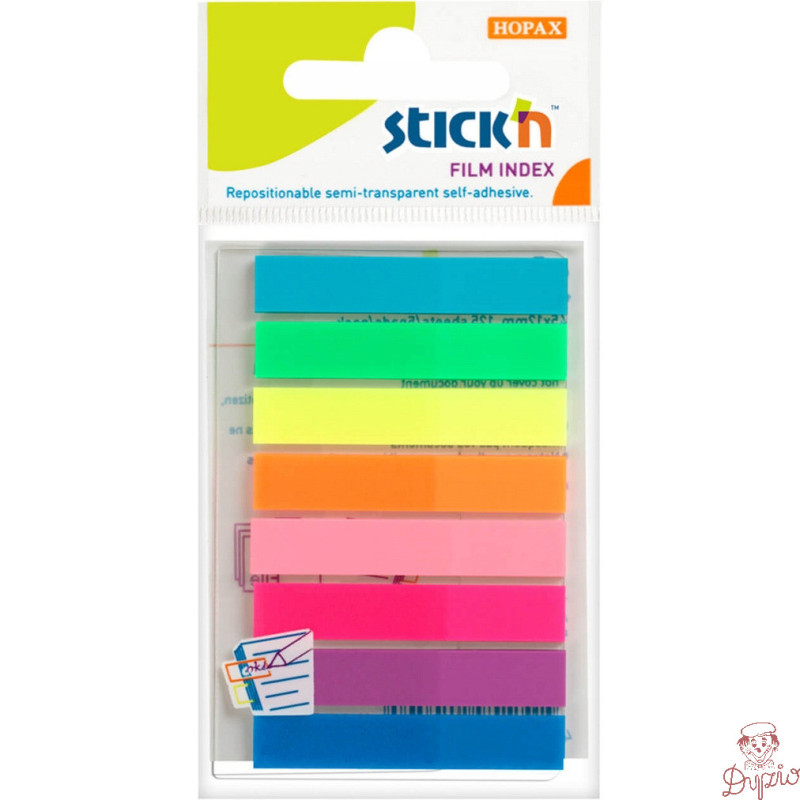 Zakładki indeksujące 45x8mm mix 8 kolorów neon 21401 STICK`N