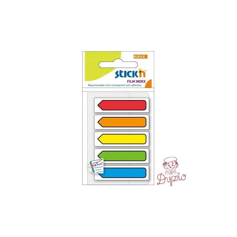 Zakładki indeksujące Strzałki 45x12mm mix 5 kolorów neon 21464 STICK&acute N