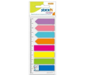 Zakładki indeksujące neon 8x25szt(Paski+Strzałki)+linijka 21346 STICK`N