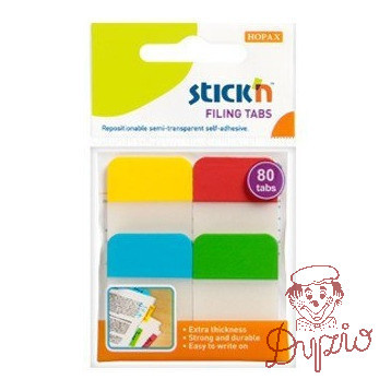 Przekładki indeksujące przeźroczyste 38x25mm 4 kolory 21607 STICK&acute N
