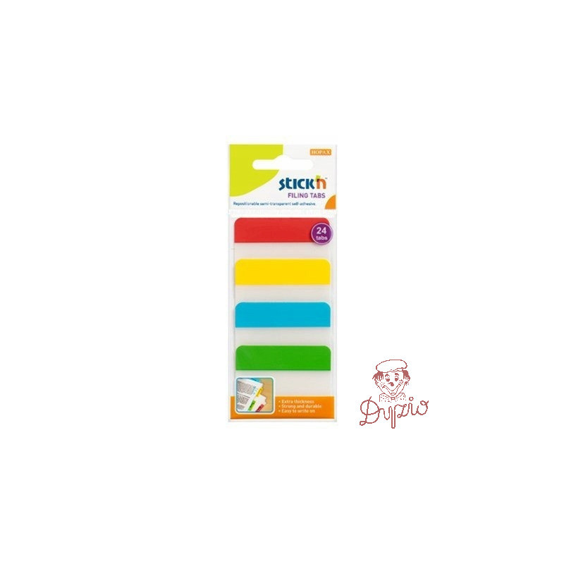 Przekładki indeksujące przeźroczyste 38x51mm 4 kolory 21608 STICK&acute N