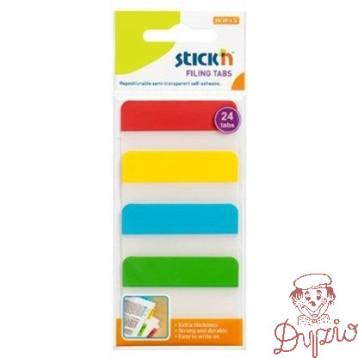 Przekładki indeksujące przeźroczyste 38x51mm 4 kolory 21608 STICK&acute N