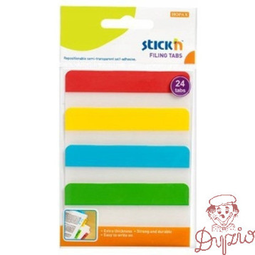 Przekładki indeksujące przeźroczyste 38x76mm 4 kolory 21609 STICK&acute N