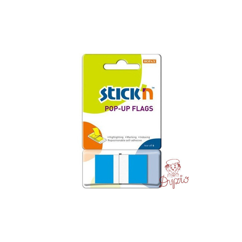 Zakładki indeksujące 45x25mm w podajniku niebieski 50szt 26024 STICK`N