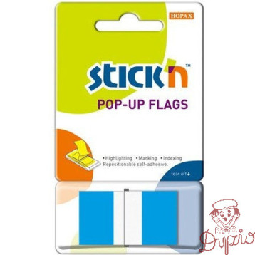 Zakładki indeksujące 45x25mm w podajniku niebieski 50szt 26024 STICK`N