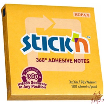 Bloczek STICK`N 76x76mm 360stopni ciemnożółty 21551