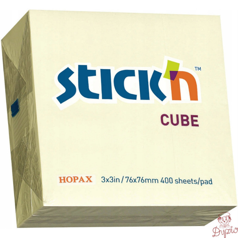 Bloczek 76x76mm 400k żółty pastel 21072 STICK`N