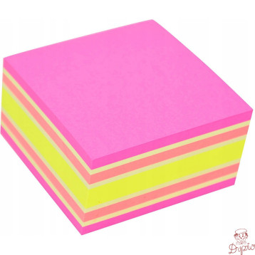 Bloczek samoprzylepny 76x76mm 400k mix różowy/żółty STICKN 21536