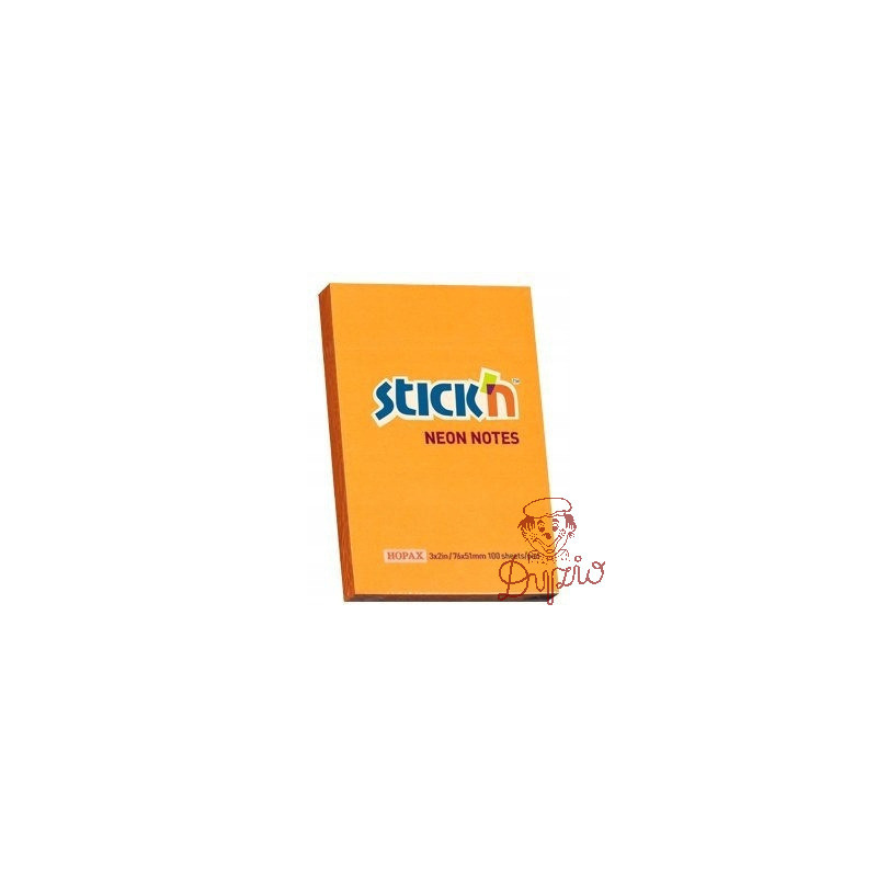 Bloczek STICKN 76x51mm 100k pomarańczowy neon 21160