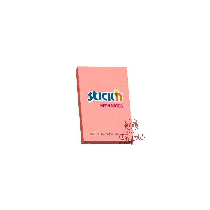 Bloczek STICKN 76x51mm różowy neon 100k 21162 STICKN
