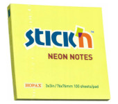 Bloczek samoprzylepny 76x76mm 100k żółty neonowy 21133 STICK`N