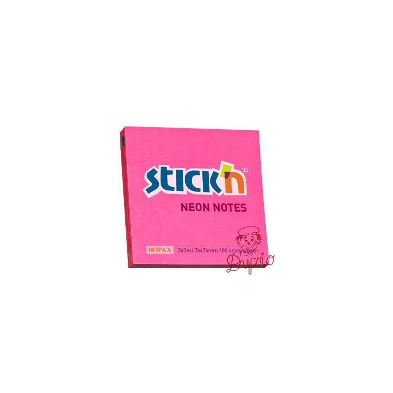 Bloczek STICKN 76x76mm ciemnoróżowy neonowy 100k 21165 STICKN