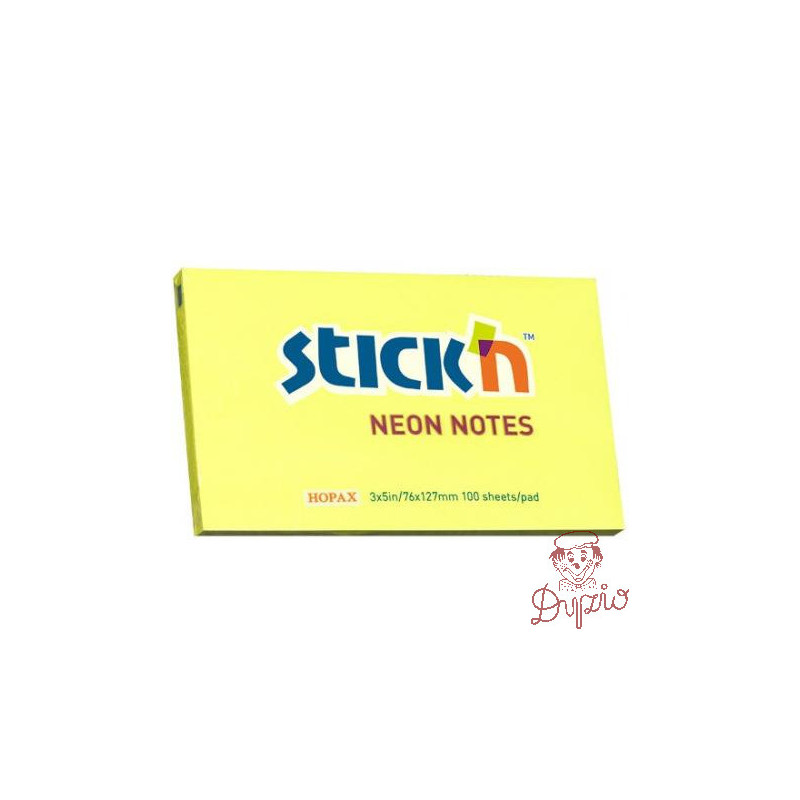 Bloczek STICKN 127x76mm żółty neonowy 100k 21135 STICKN