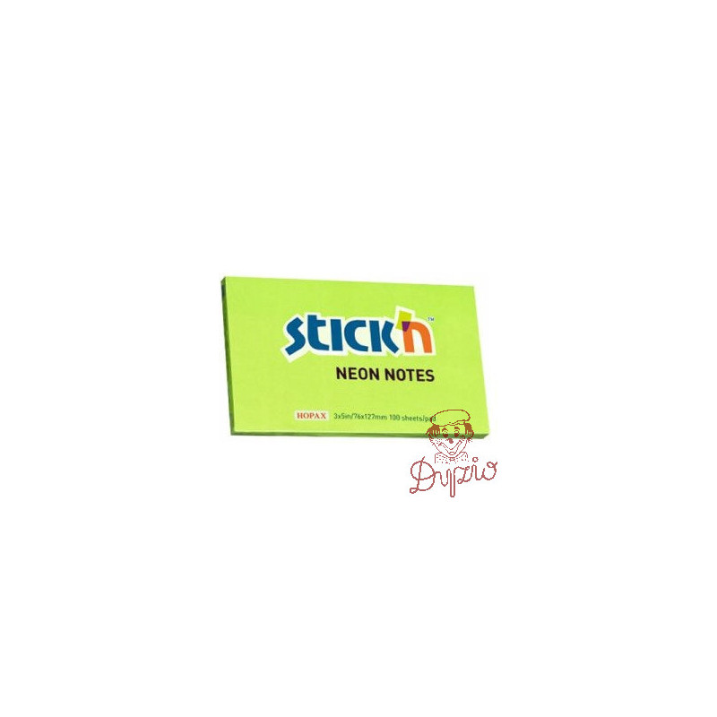 Bloczek STICKN 127x76mm zielony neon 100k 21171