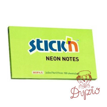 Bloczek STICKN 127x76mm zielony neon 100k 21171