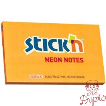 Bloczek 127x76mm 100k pomarańczowy neonowy 21168 STICKN