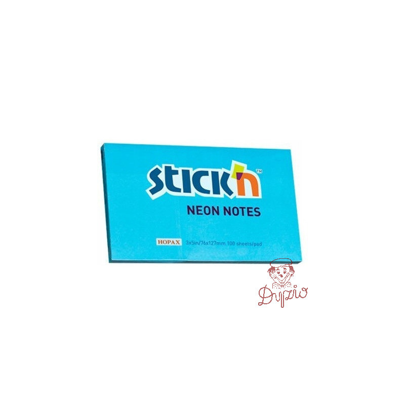Bloczek STICK`N 127x76mm niebieski neonowy 100k 21213