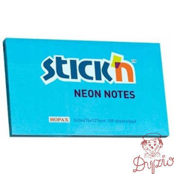 Bloczek STICK`N 127x76mm niebieski neonowy 100k 21213