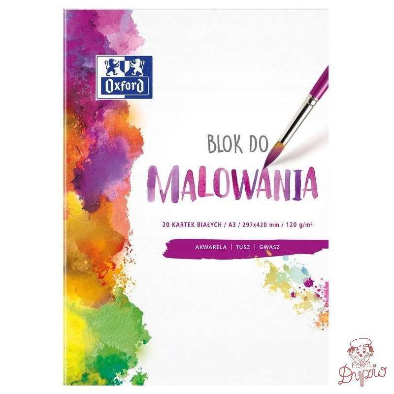 Blok do malowania A3 20 kartek rysunkowy 120g biały 400093196 OXFORD