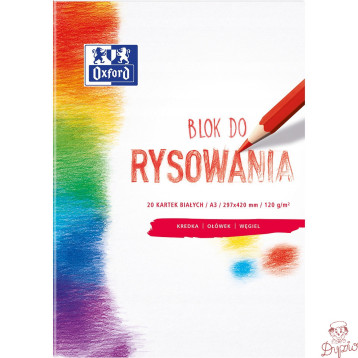 Blok rysunkowy szkolny A3 biały 20 kartek 120g 400093197 OXFORD