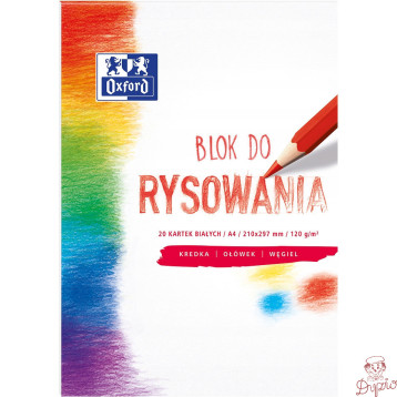 Blok rysunkowy szkolny A4 biały 20 kartek 120g 400093195 OXFORD