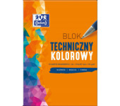 Blok techniczny szkolny A4 kolorowy 10 kartek 225g 400093230 OXFORD