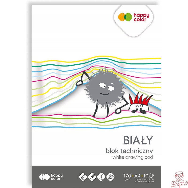 Blok techniczny A4 170g biały 3550 2030-0 HAPPY COLOR