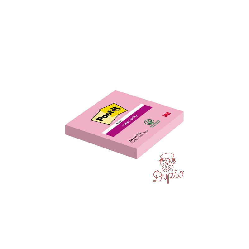 Bloczek samoprzylepny 76x76mm 90k różowy Super Sticky POST-IT 654-6SS-PNK 3M
