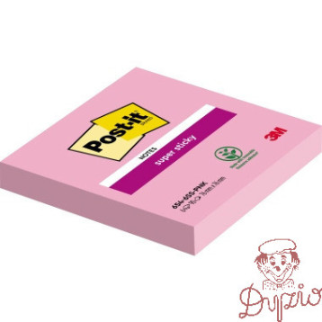Bloczek samoprzylepny 76x76mm 90k różowy Super Sticky POST-IT 654-6SS-PNK 3M