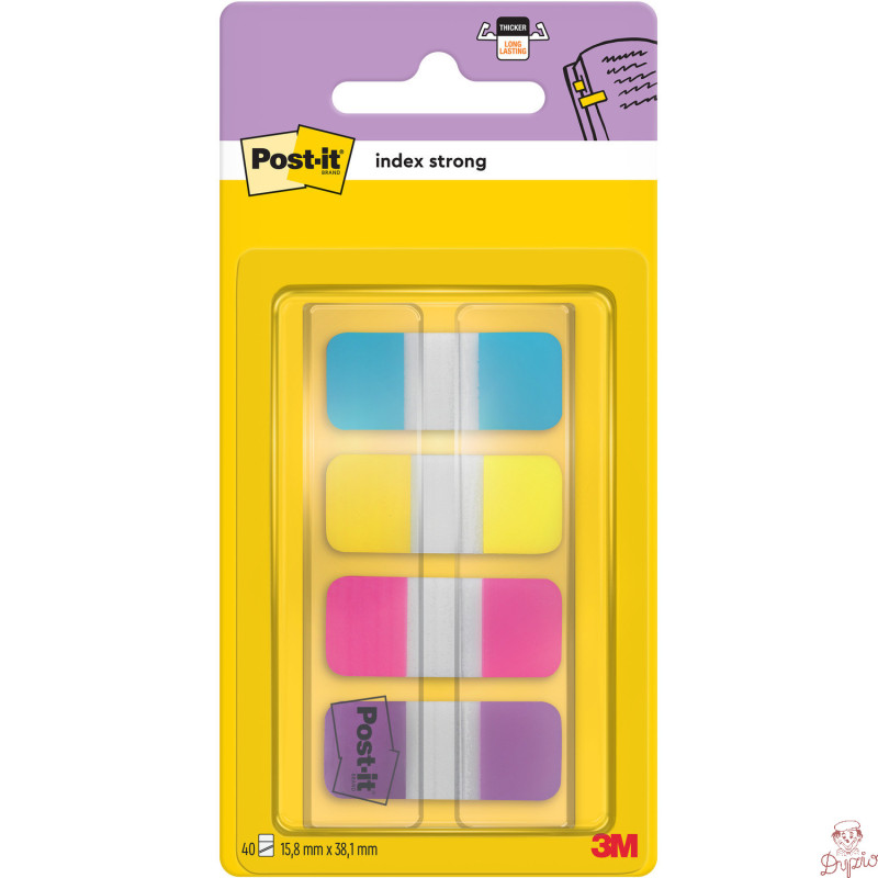 Zakładki indeksujące POST-IT 16x38mm silne mix 4 kolory 676-AYPV-EU 3M