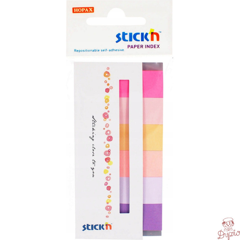 Zakładki papierowe 45x15mm 6 kolorów SPRING 180 kartek 21595 STICK&acute N